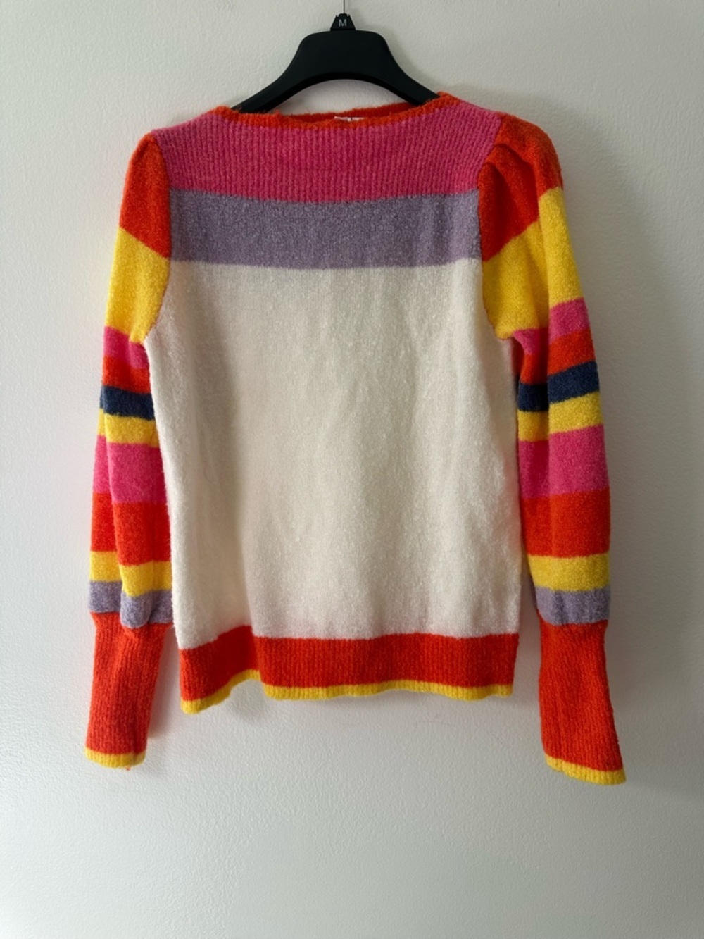 THML Colorblock Sweater Bright Stripe Knit Long Sleeve Soft Womens M